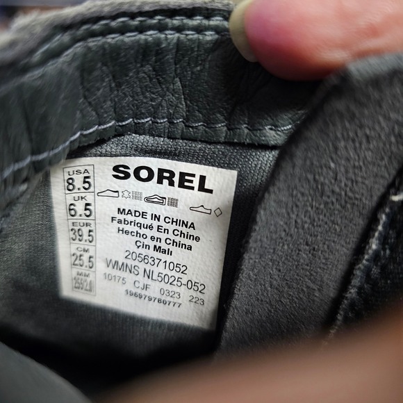 Sorel Evie II Zip Leather Booties Quarry Gray Women's Size 8.5 Hidden Wedge - Picture 6 of 13